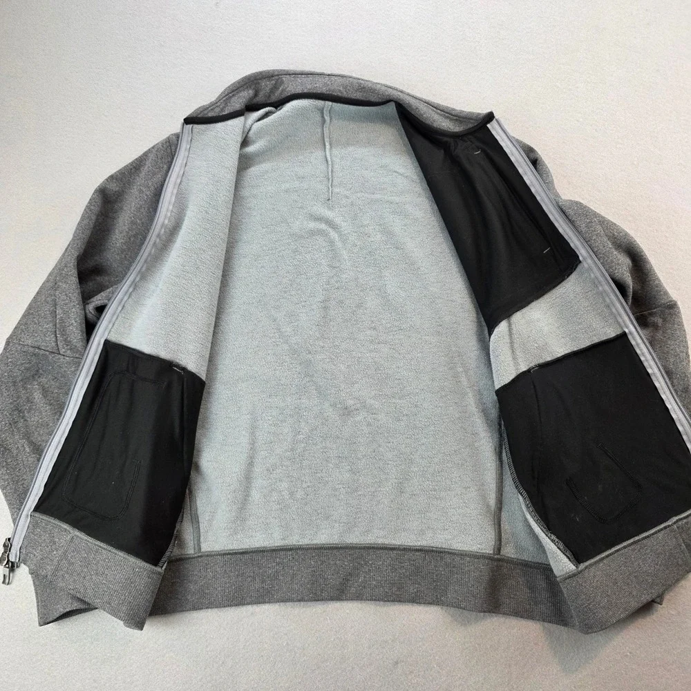 Lululemon Men's City Sweat Bomber Thermo Heathered Light Cast Grey‎ Full Zip Lg